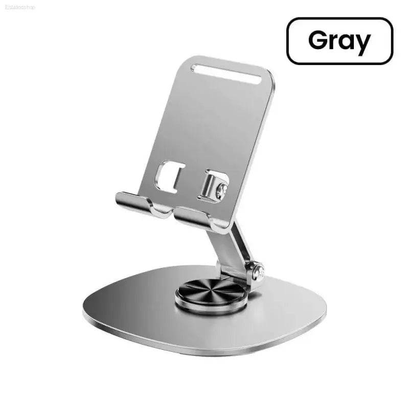 Adjustable gray phone stand.