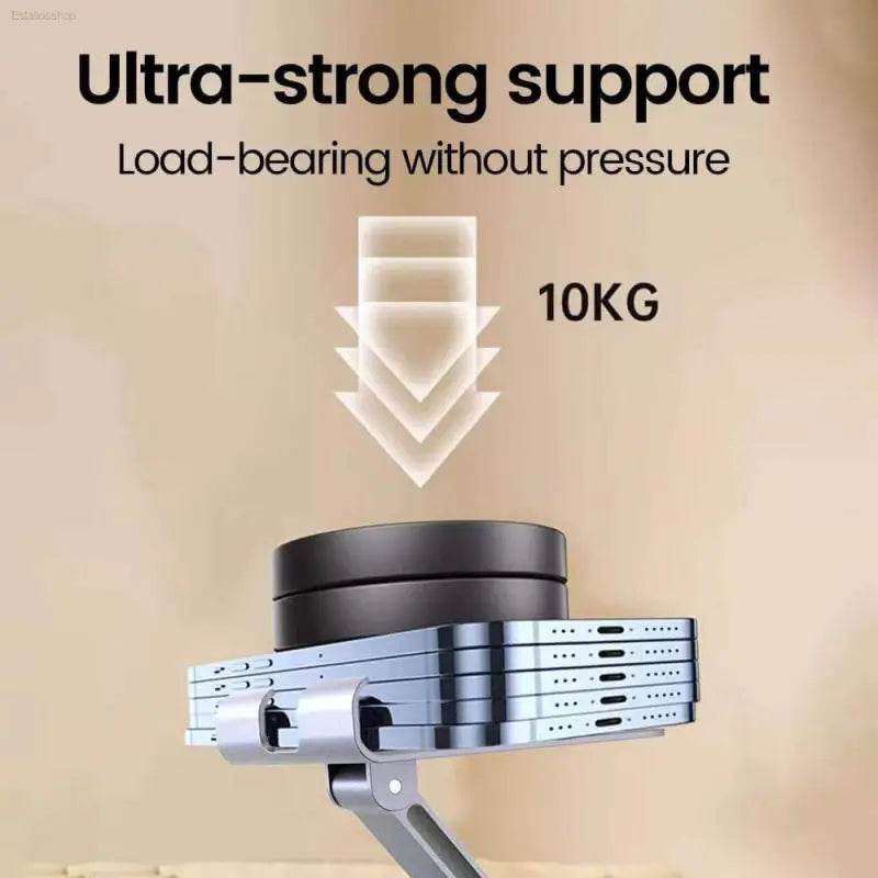 Sturdy phone stand with weight capacity.