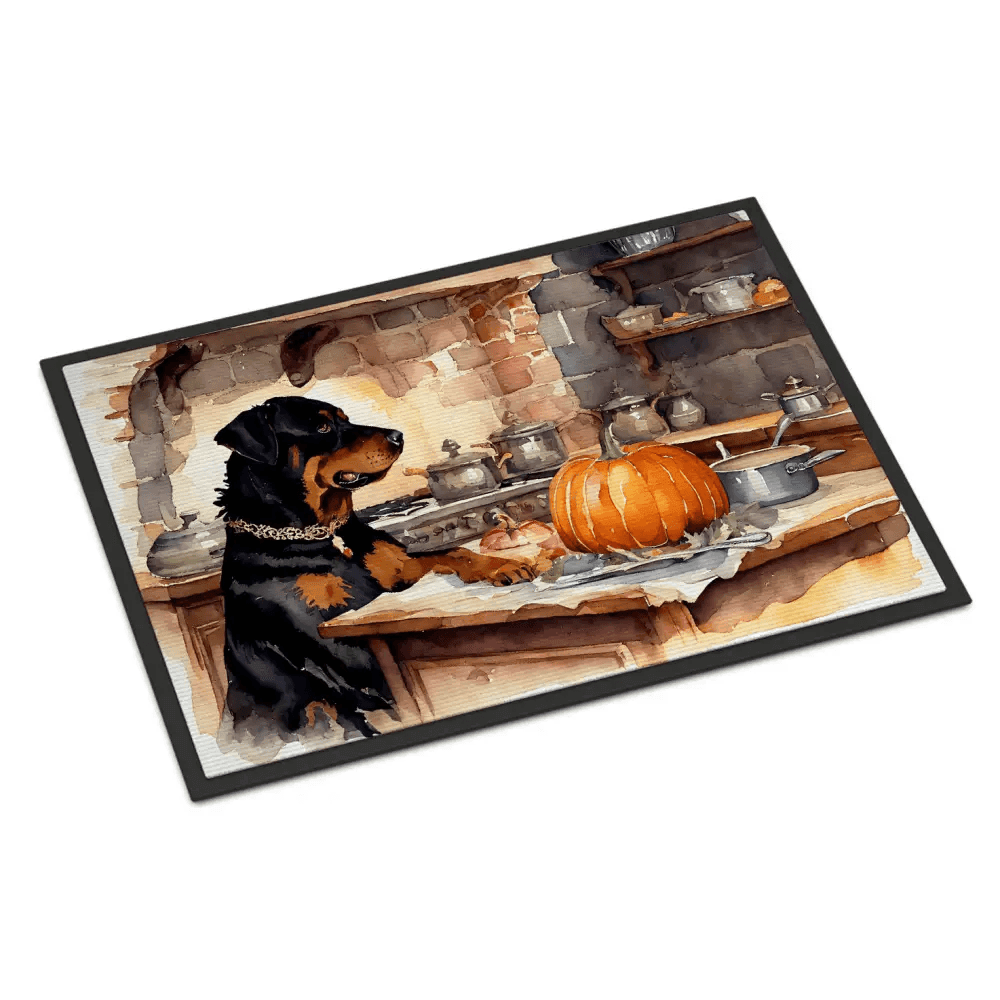 Rottweiler Fall Doormat - Non-Slip, Washable Rug - Estalios
