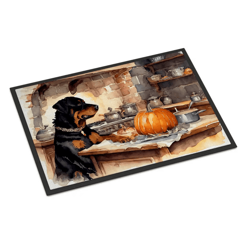 Rottweiler Fall Doormat - Non-Slip, Washable Rug - Estalios