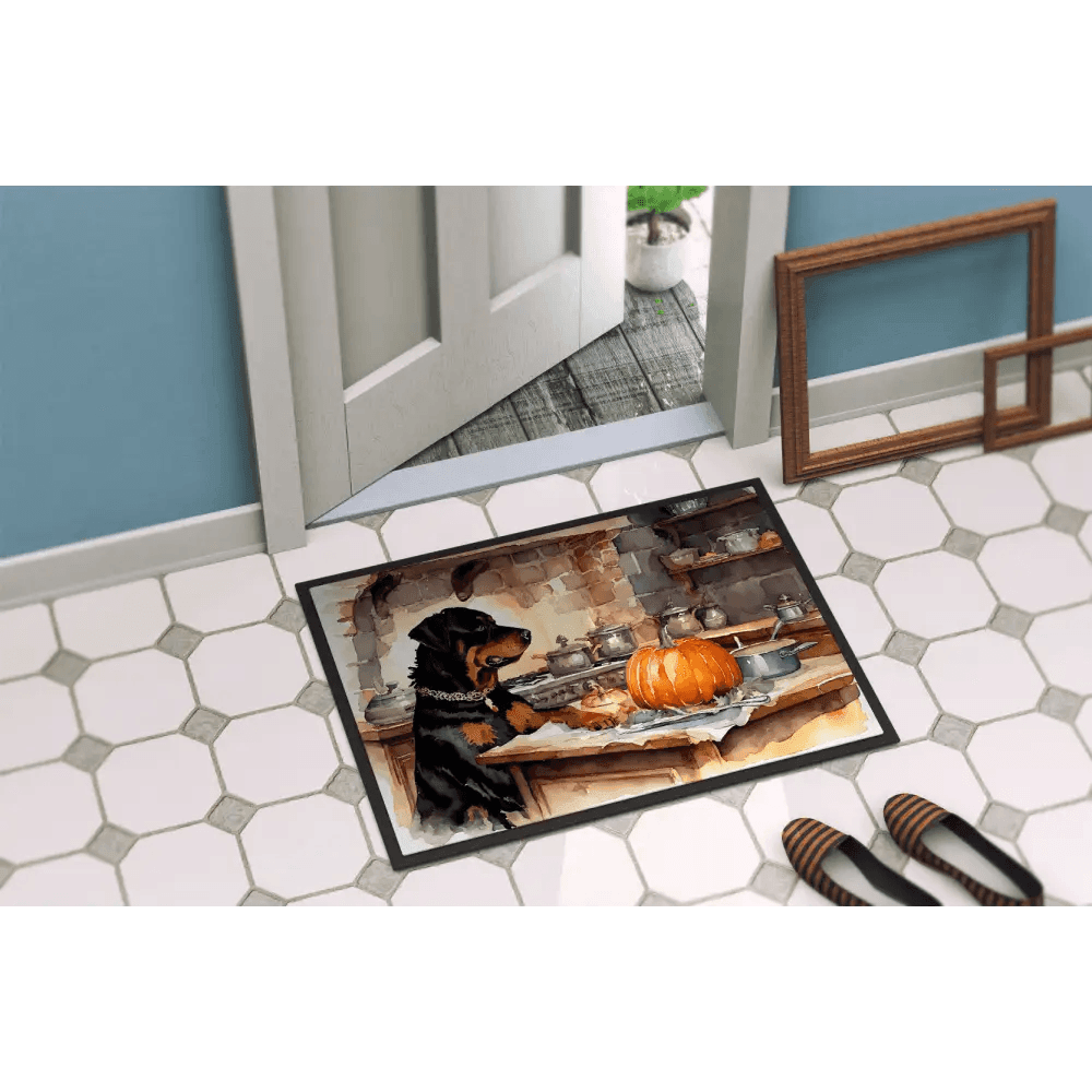 Rottweiler Fall Doormat - Non-Slip, Washable Rug - Estalios