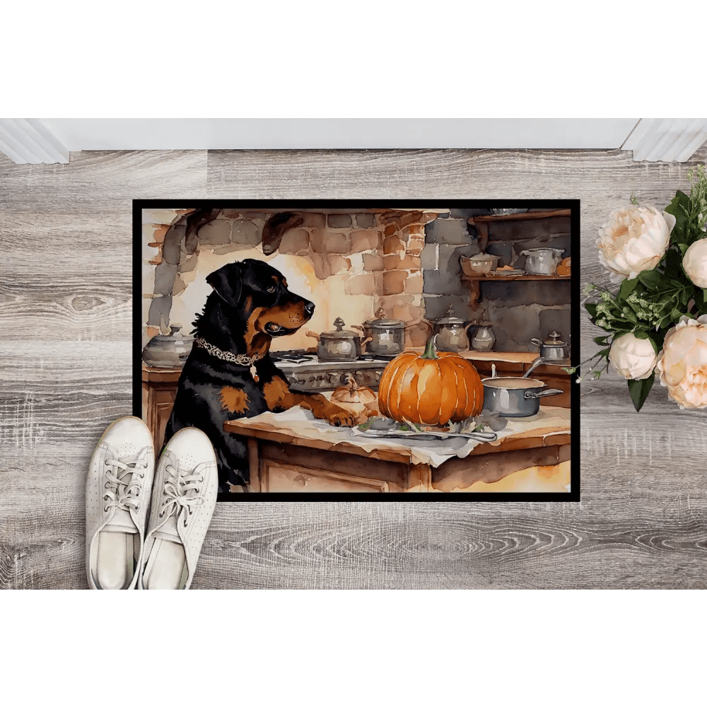 Rottweiler Fall Doormat - Non-Slip, Washable Rug - Estalios