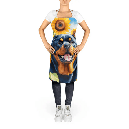 Rottweiler in Sunflowers Apron for Cooking and Gardening - Estalios