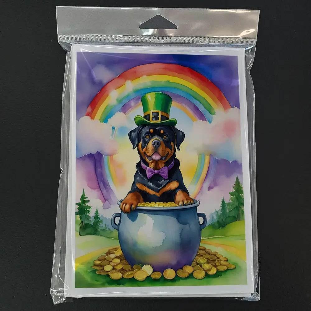 Rottweiler St Patrick's Day Greeting Cards Pack of 8 - Estalios