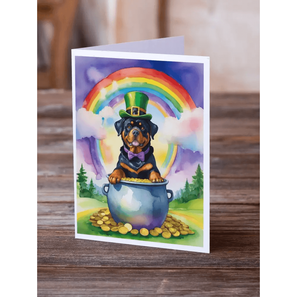 Rottweiler St Patrick's Day Greeting Cards Pack of 8 - Estalios