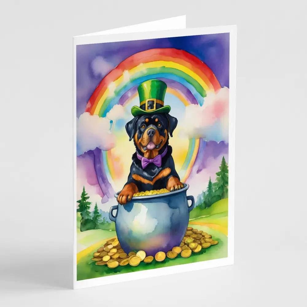 Rottweiler St Patrick's Day Greeting Cards Pack of 8 - Estalios