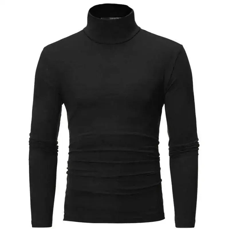 Black long-sleeved turtleneck shirt from Royal Blue & Gray Slim Fit Autumn Winter collection