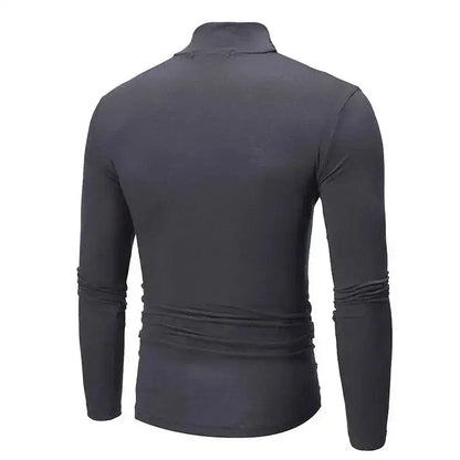 Gray long-sleeved turtleneck shirt from Royal Blue & Gray Slim Fit Autumn Winter collection