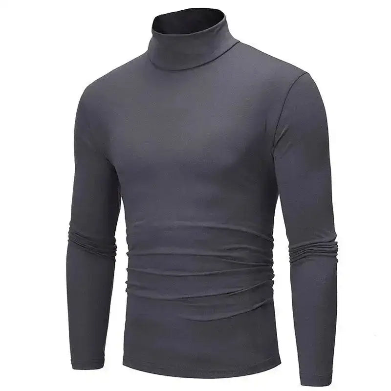 Gray long-sleeved turtleneck from Royal Blue & Gray Slim Fit Autumn Winter collection