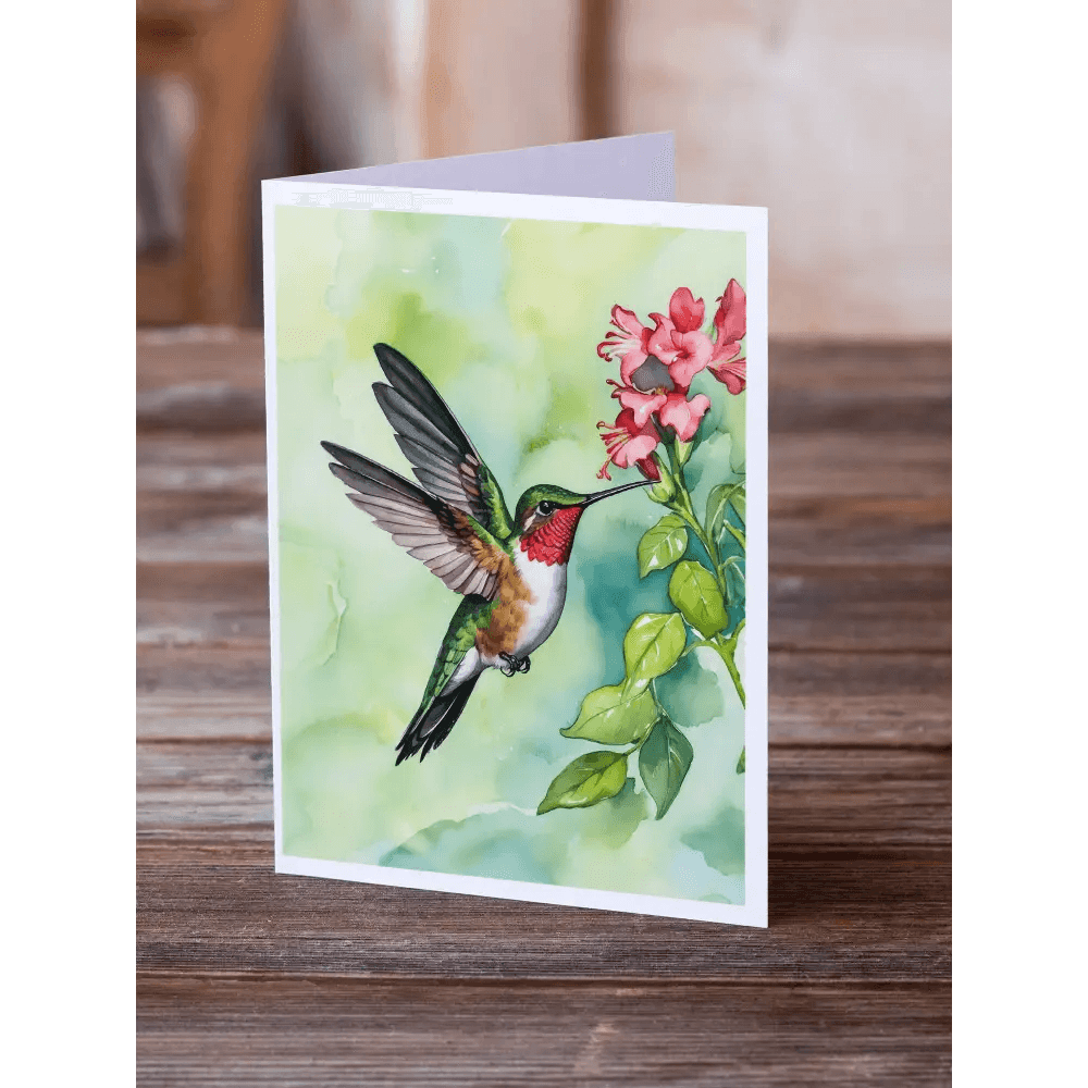 Rubythroated Hummingbird Greeting Cards Pack of 8 for Any Occasion - Estalios