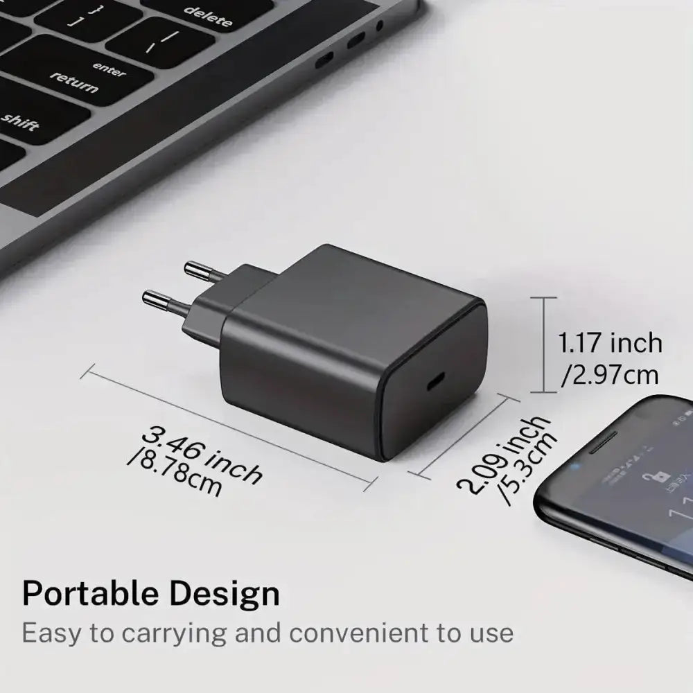 Black USB wall charger for S24 PD Quick, ideal for 45W fast charging Samsung S23 S24