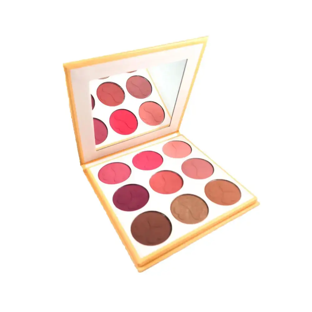 Open Sakura Blush Palette Bloom showcasing the mirror and vibrant blush shades