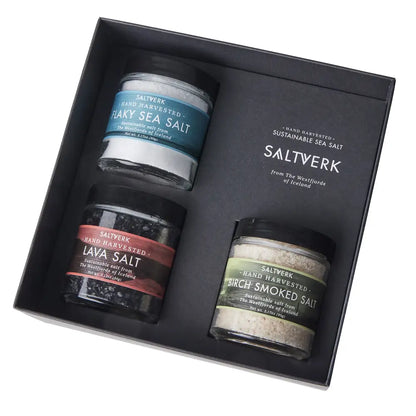 Saltverk Birch Smoked Salt Luxury Gift Box with a variety of gourmet salt options