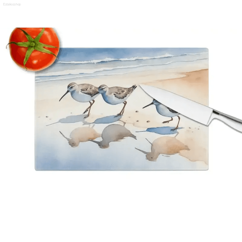 Sandpiper Splash Cutting Board: Coastal Kitchen Magic! Introducing the Beach Bird Watercolor Cutting Board, a Vibrant Addition to any Kitchen! this Cutting Board Isn't - Estalios