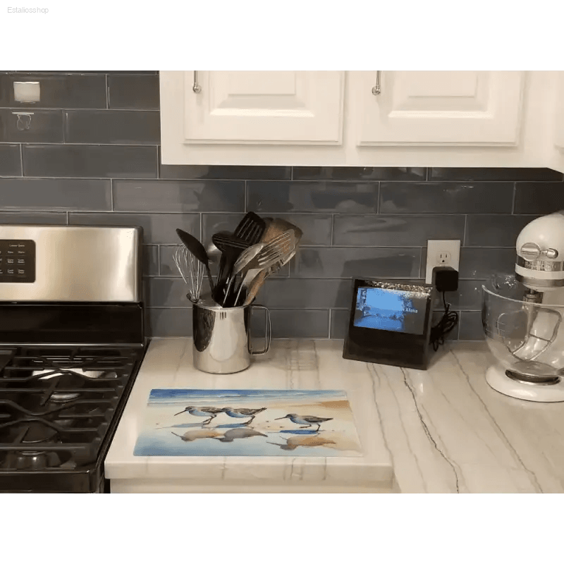Sandpiper Splash Cutting Board: Coastal Kitchen Magic! Introducing the Beach Bird Watercolor Cutting Board, a Vibrant Addition to any Kitchen! this Cutting Board Isn't - Estalios
