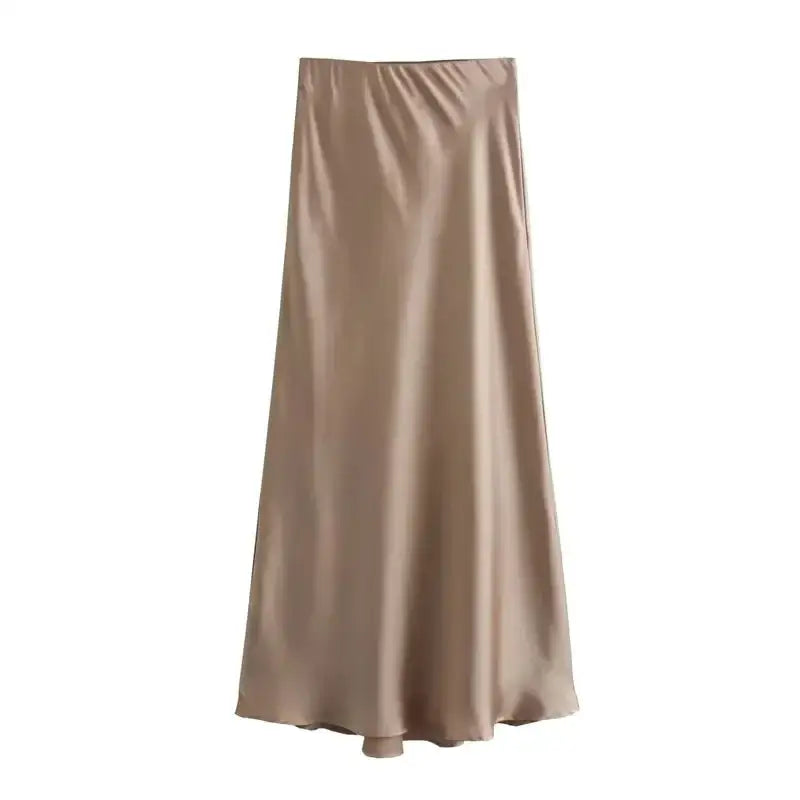 Satin Midi Skirt Mania for Women