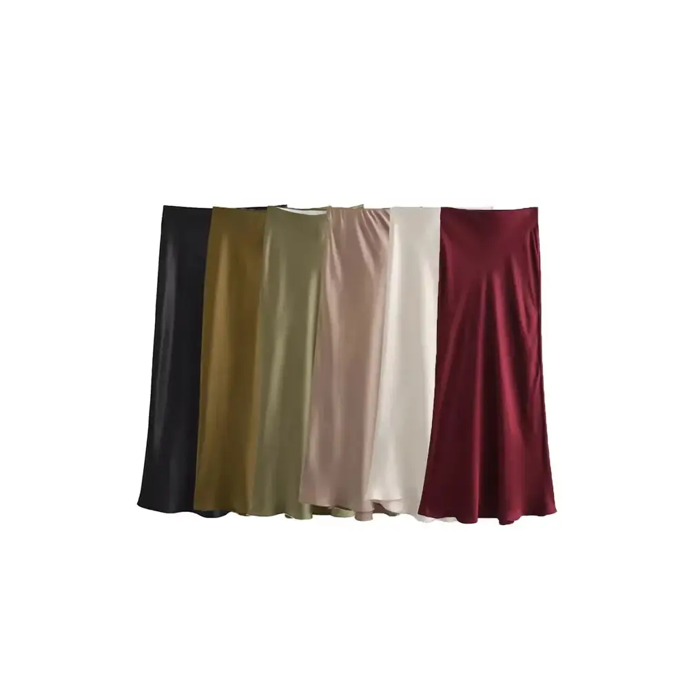 Satin Midi Skirt Mania for Women