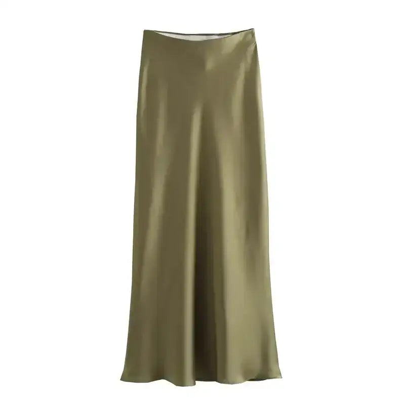 Satin Midi Skirt Mania for Women