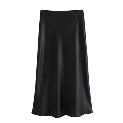 Satin Midi Skirt Mania for Women