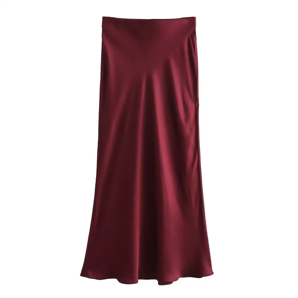 Satin Midi Skirt Mania for Women