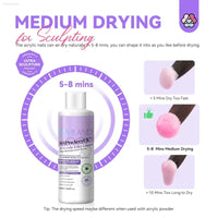 SAVILAND EMA Monomer Acrylic Nail Liquid - 4 Oz for Perfect Acrylic Nails with 12# Brush & Dappen Dish - Ideal for Beginners & Professionals