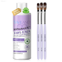 SAVILAND EMA Monomer Acrylic Nail Liquid - 4 Oz for Perfect Acrylic Nails with 12# Brush & Dappen Dish - Ideal for Beginners & Professionals