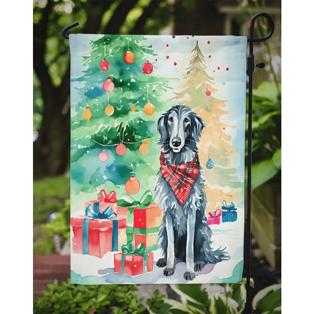 Deck the Yards! Watercolor Christmas Dog Garden Flag! Okay, Here's that Product Description you Wanted: Get Ready to Spread Some Holiday Cheer - Estalios