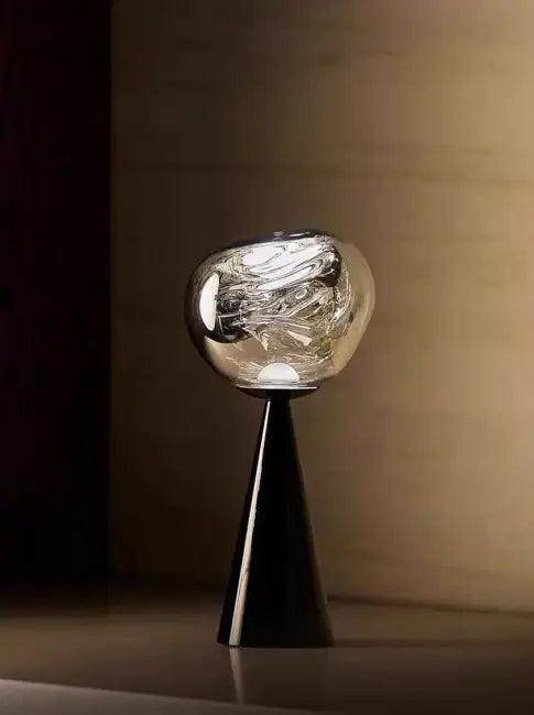 Stylish Copper Glow Table Lamp with Sculptural Flair - Estalios
