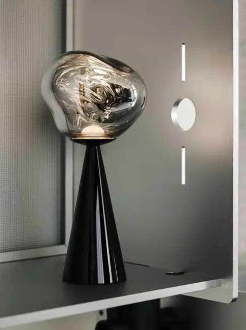 Stylish Copper Glow Table Lamp with Sculptural Flair - Estalios