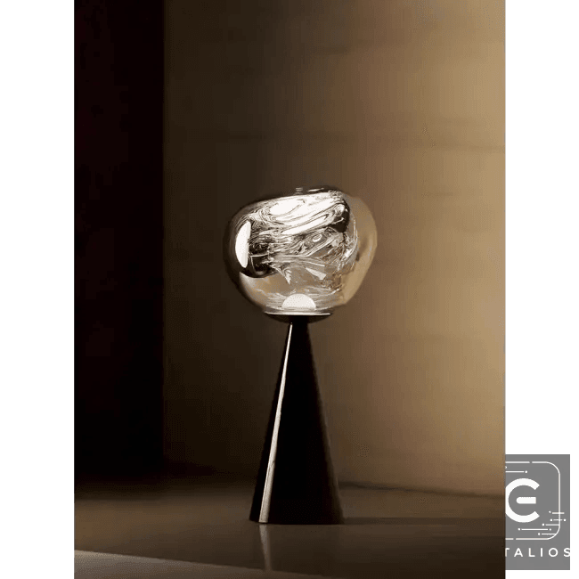 Stylish Copper Glow Table Lamp with Sculptural Flair - Estalios