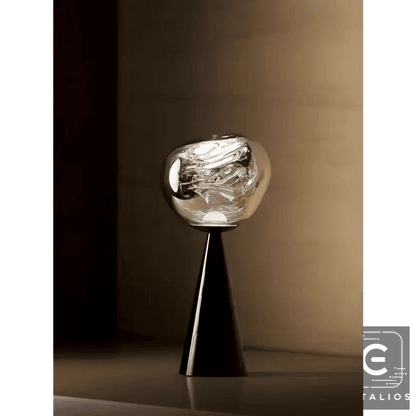 Stylish Copper Glow Table Lamp with Sculptural Flair - Estalios