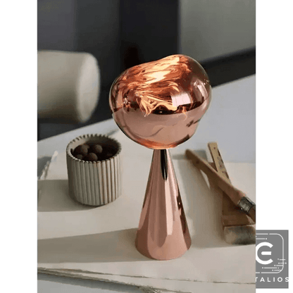 Stylish Copper Glow Table Lamp with Sculptural Flair - Estalios