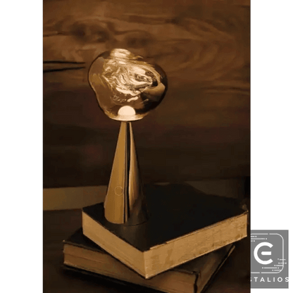 Stylish Copper Glow Table Lamp with Sculptural Flair - Estalios