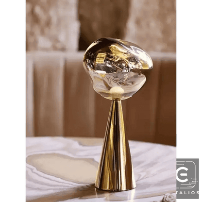 Stylish Copper Glow Table Lamp with Sculptural Flair - Estalios