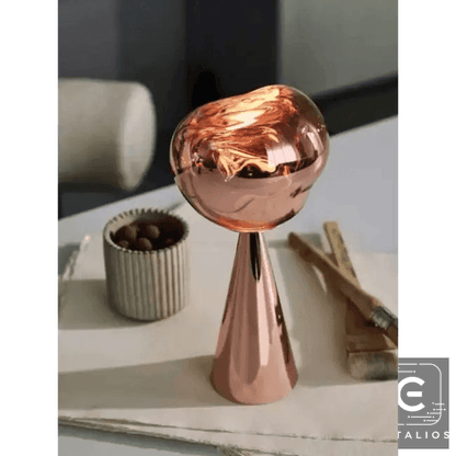 Stylish Copper Glow Table Lamp with Sculptural Flair - Estalios