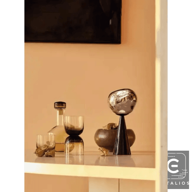 Stylish Copper Glow Table Lamp with Sculptural Flair - Estalios
