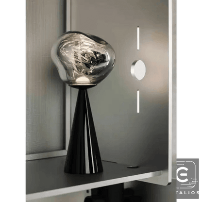 Stylish Copper Glow Table Lamp with Sculptural Flair - Estalios
