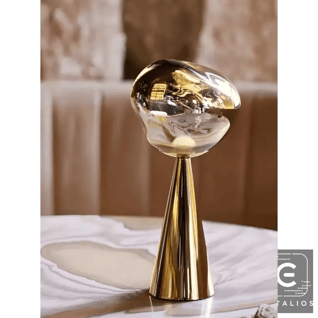 Stylish Copper Glow Table Lamp with Sculptural Flair - Estalios