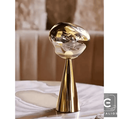 Stylish Copper Glow Table Lamp with Sculptural Flair - Estalios