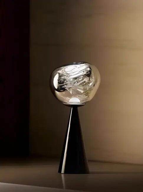 Stylish Copper Glow Table Lamp with Sculptural Flair - Estalios