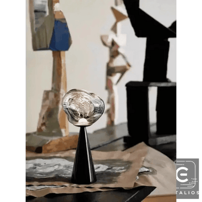 Stylish Copper Glow Table Lamp with Sculptural Flair - Estalios