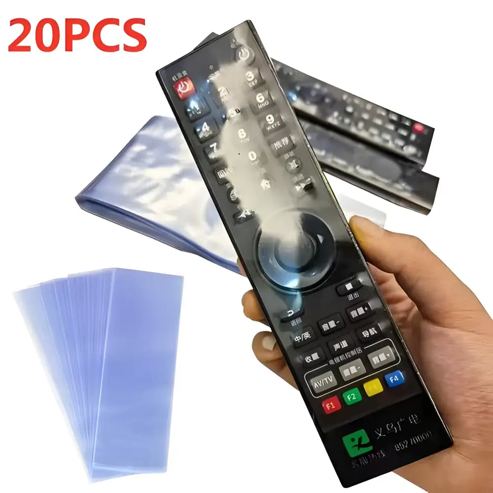 Black remote control in a Sealable Shrink Film Protective Case Cover for added durability