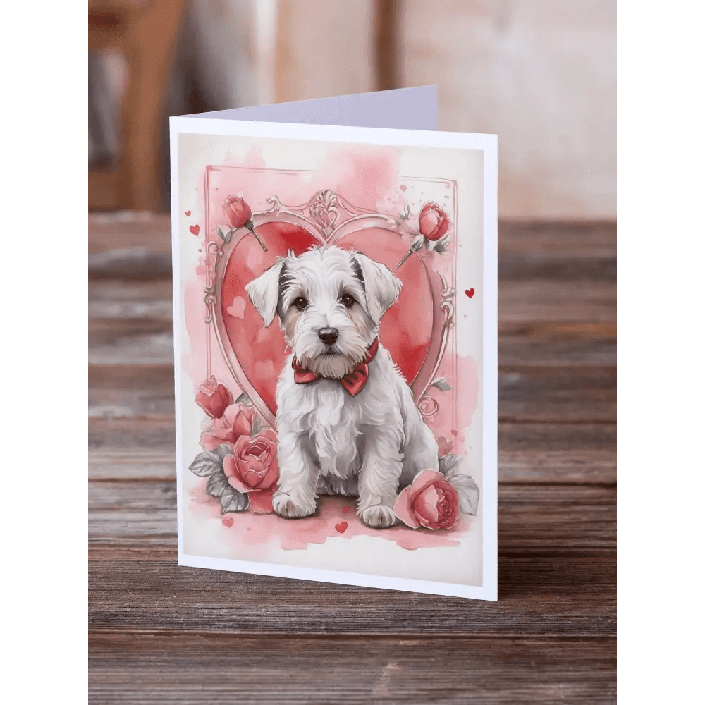 Sealyham Terrier Valentine Roses Greeting Cards Pack of 8 - Estalios