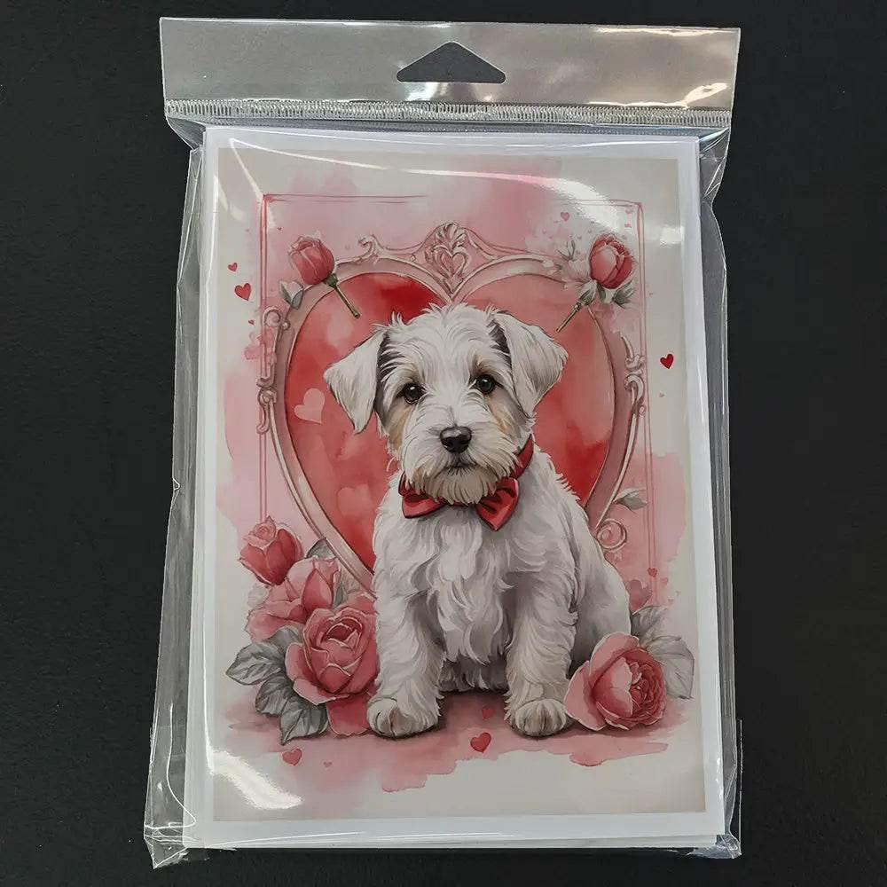Sealyham Terrier Valentine Roses Greeting Cards Pack of 8 - Estalios