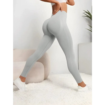 Form-fitting gray leggings from Seamless Hip Lifting Leggings for Women collection