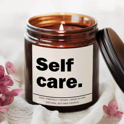 Relaxing Self Care Candle in Brown Jar with Eucalyptus Lavender - Estalios
