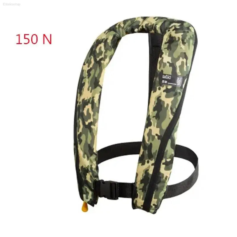 Self-Inflating Professional Fishing Vest - 150N & 100N Life Jacket for Water Sports, Rafting, & Boating - Estalios