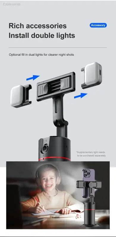 Selfieshow P02 Gimbal 360 Rotation AI Tracking Stabilizer - Estalios