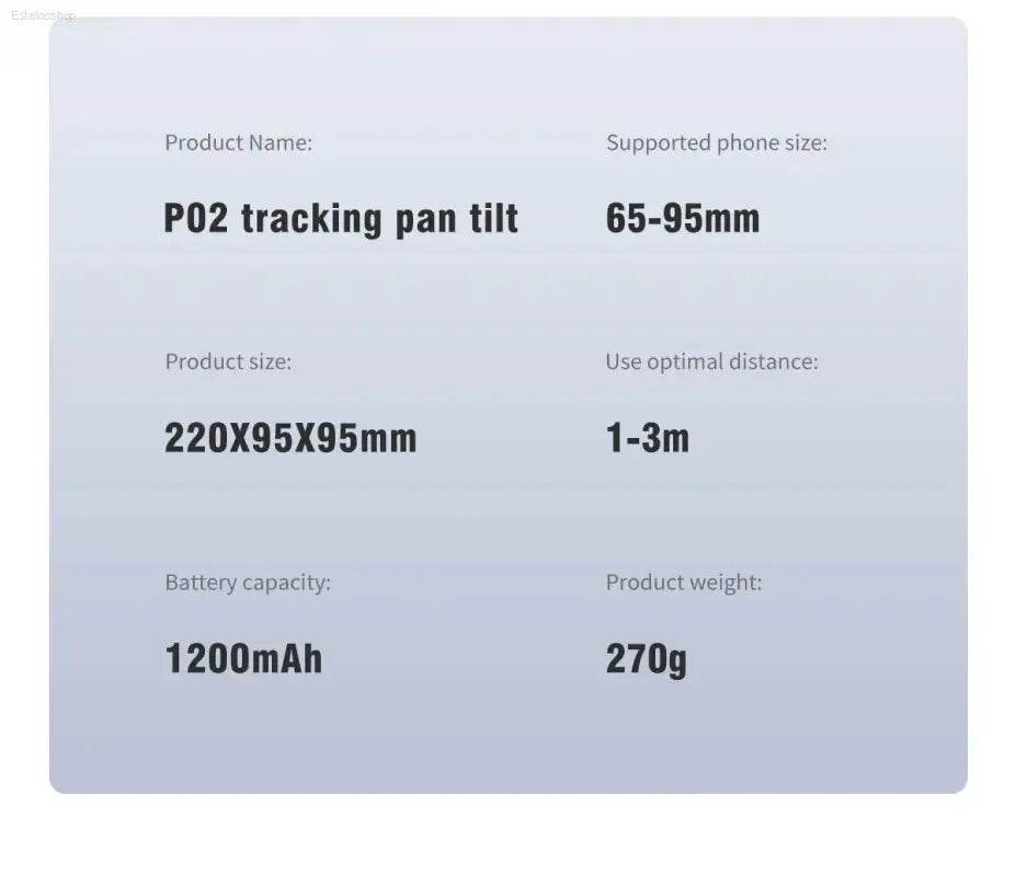 Selfieshow P02 Gimbal 360 Rotation AI Tracking Stabilizer - Estalios