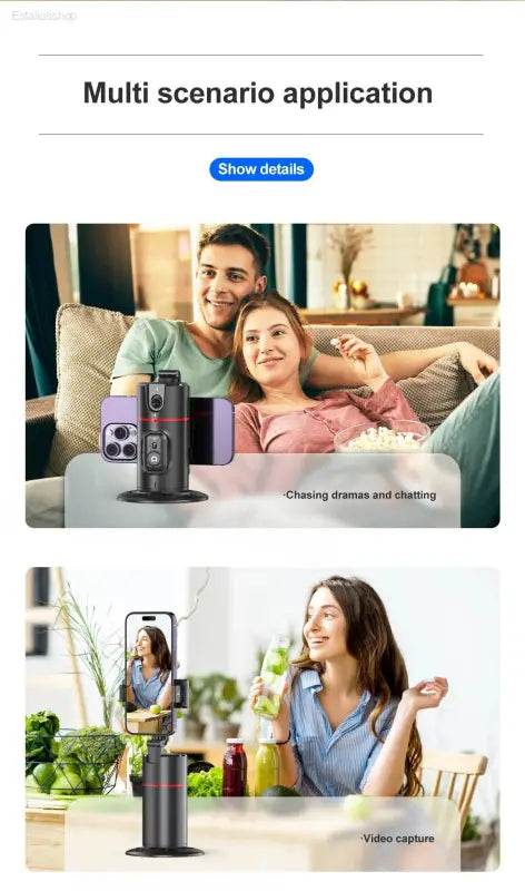 Selfieshow P02 Gimbal 360 Rotation AI Tracking Stabilizer - Estalios